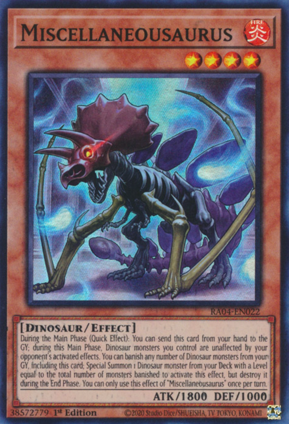 Miscellaneousaurus - RA04-EN022 - Super Rare 1st Edition