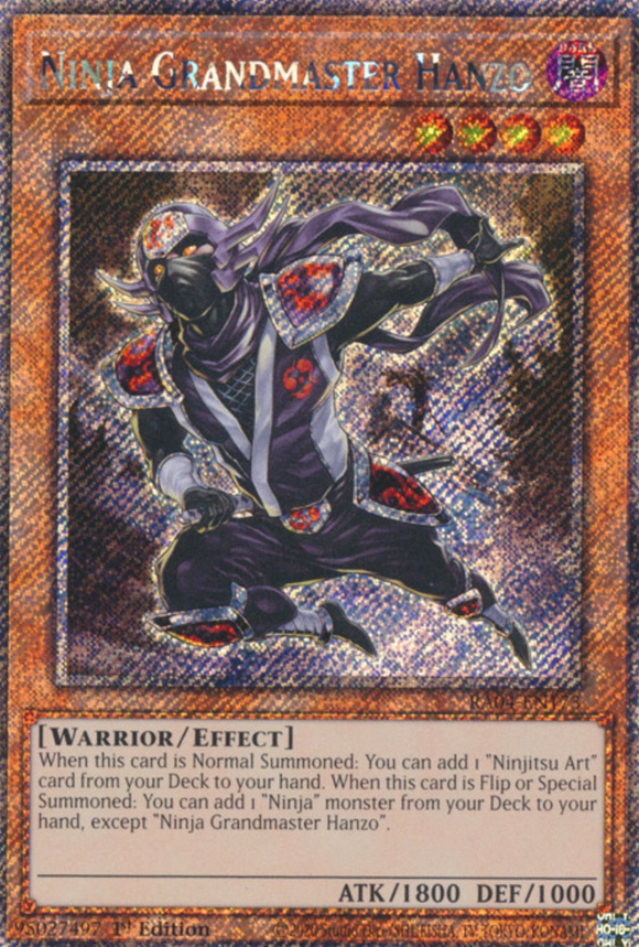 Ninja Grandmaster Hanzo - RA04-EN173 - Platinum Secret Rare 1st Edition