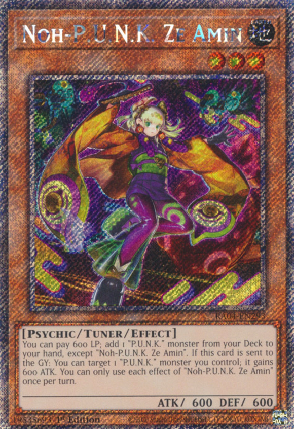 Noh-P.U.N.K. Ze Amin - RA04-EN293 - Platinum Secret Rare 1st Edition