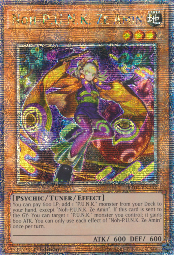 Noh-P.U.N.K. Ze Amin - RA04-EN293 - Quarter Century Secret Rare 1st Edition