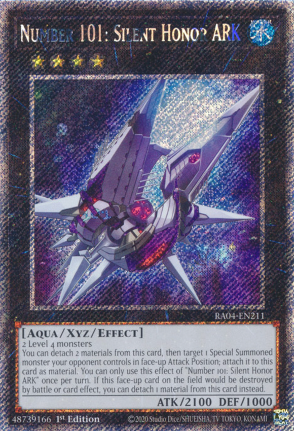 Number 101: Silent Honor ARK - RA04-EN211 - Platinum Secret Rare 1st Edition
