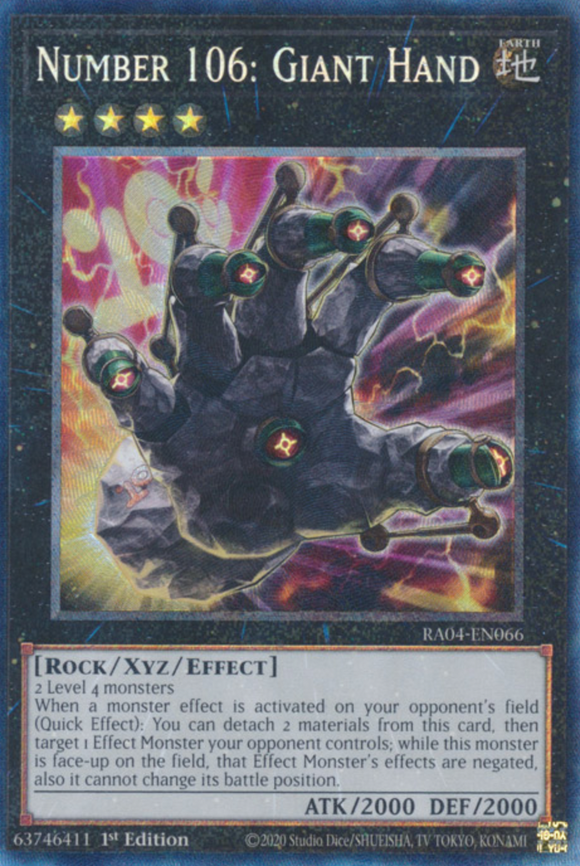 Number 106: Giant Hand - RA04-EN066 - Collector's Rare 1st Edition