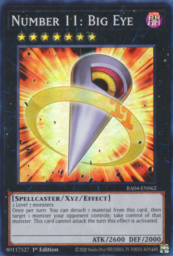 Number 11: Big Eye - RA04-EN062 - Super Rare 1st Edition