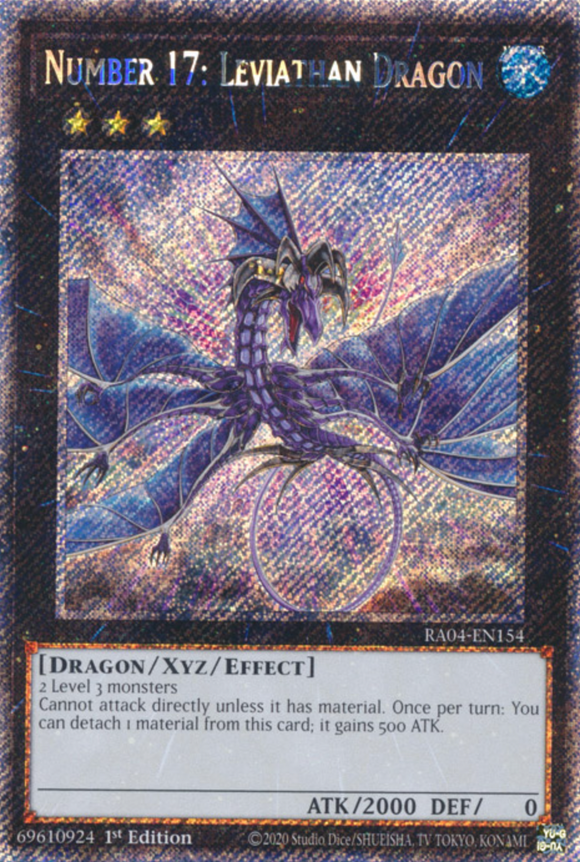 Number 17: Leviathan Dragon - RA04-EN154 - Platinum Secret Rare 1st Edition