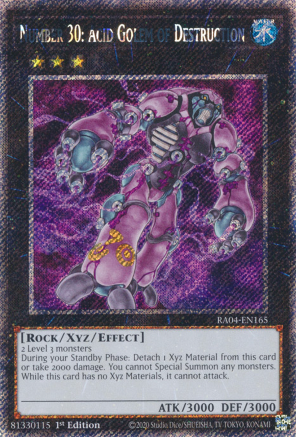 Number 30: Acid Golem of Destruction - RA04-EN165 - Platinum Secret Rare 1st Edition