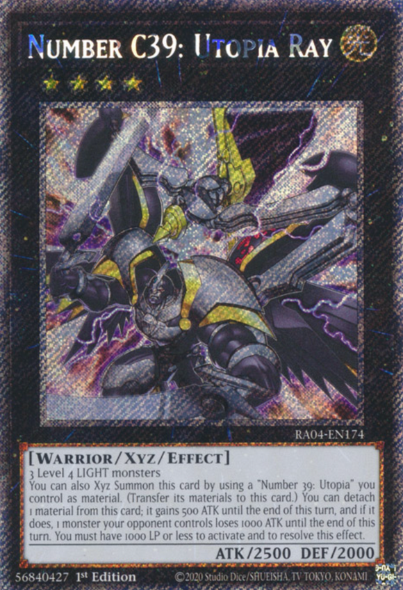 Number C39: Utopia Ray - RA04-EN174 - Platinum Secret Rare 1st Edition
