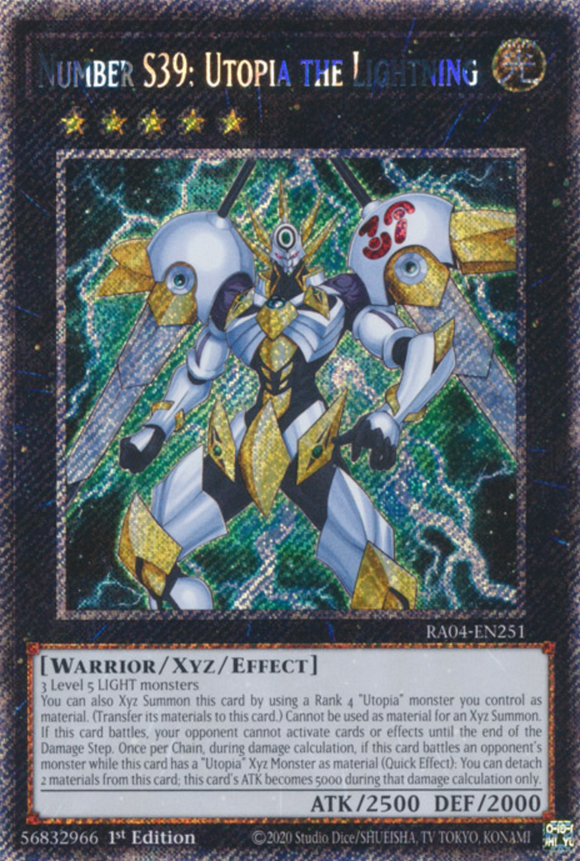 Number S39: Utopia the Lightning - RA04-EN251 - Platinum Secret Rare 1st Edition