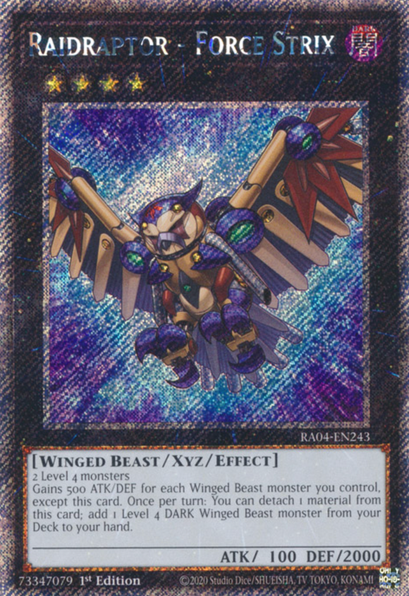 Raidraptor - Force Strix - RA04-EN243 - Platinum Secret Rare 1st Edition