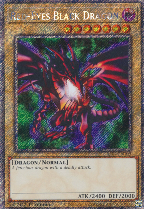 Red-Eyes Black Dragon (PCJ. Art) - RA04-EN109 - Platinum Secret Rare 1st Edition