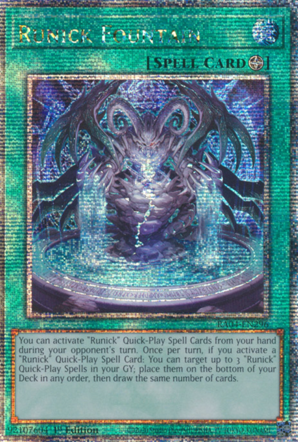 Runick Fountain - RA04-EN296 - Quarter Century Secret Rare 1st Edition