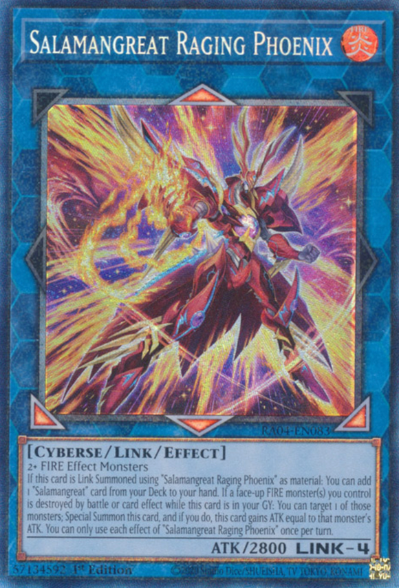 Salamangreat Raging Phoenix - RA04-EN083 - Collector's Rare 1st Edition