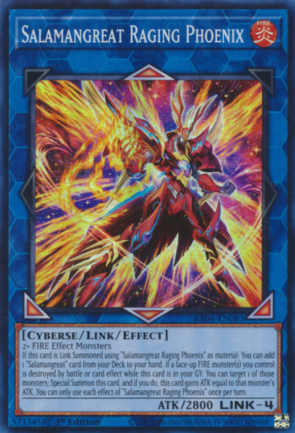 Salamangreat Raging Phoenix - RA04-EN083 - Super Rare 1st Edition