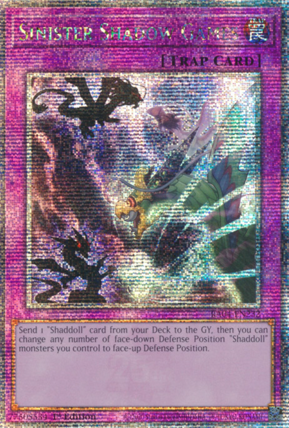 Sinister Shadow Games - RA04-EN232 - Quarter Century Secret Rare 1st Edition