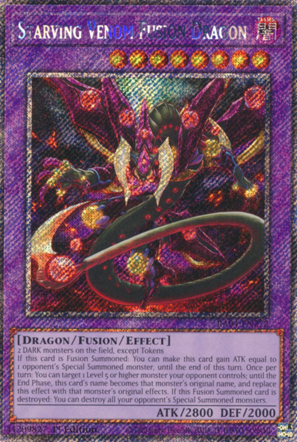 Starving Venom Fusion Dragon - RA04-EN272 - Platinum Secret Rare 1st Edition