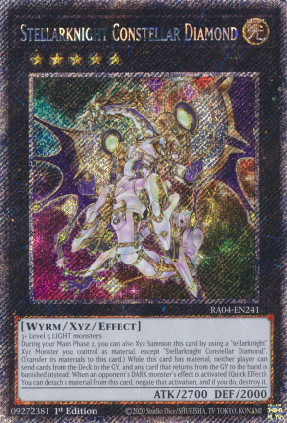 Stellarknight Constellar Diamond - RA04-EN241 - Platinum Secret Rare 1st Edition