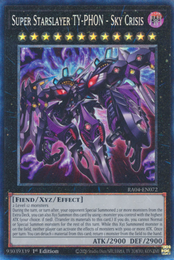 Super Starslayer TY-PHON - Sky Crisis - RA04-EN072 - Collector's Rare 1st Edition