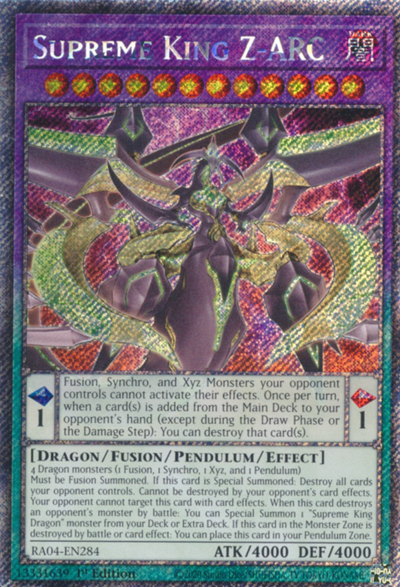 Supreme King Z-ARC - RA04-EN284 - Platinum Secret Rare 1st Edition