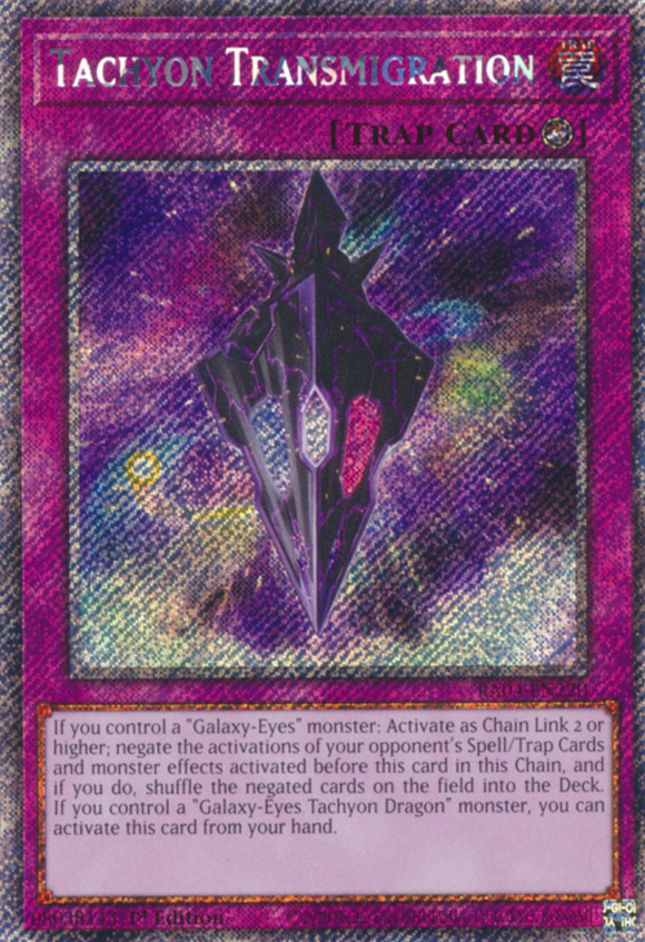 Tachyon Transmigration - RA04-EN220 - Platinum Secret Rare 1st Edition