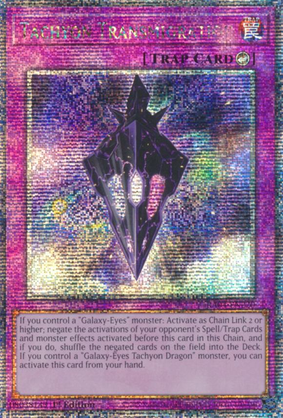 Tachyon Transmigration - RA04-EN220 - Quarter Century Secret Rare 1st Edition