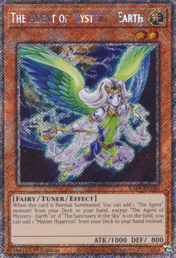 The Agent of Mystery - Earth - RA04-EN146 - Platinum Secret Rare 1st Edition