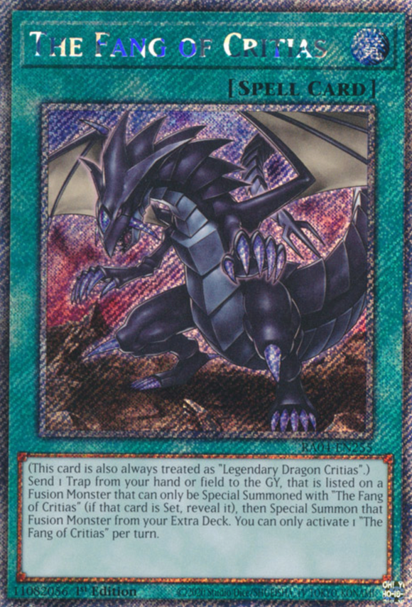 The Fang of Critias - RA04-EN255 - Platinum Secret Rare 1st Edition
