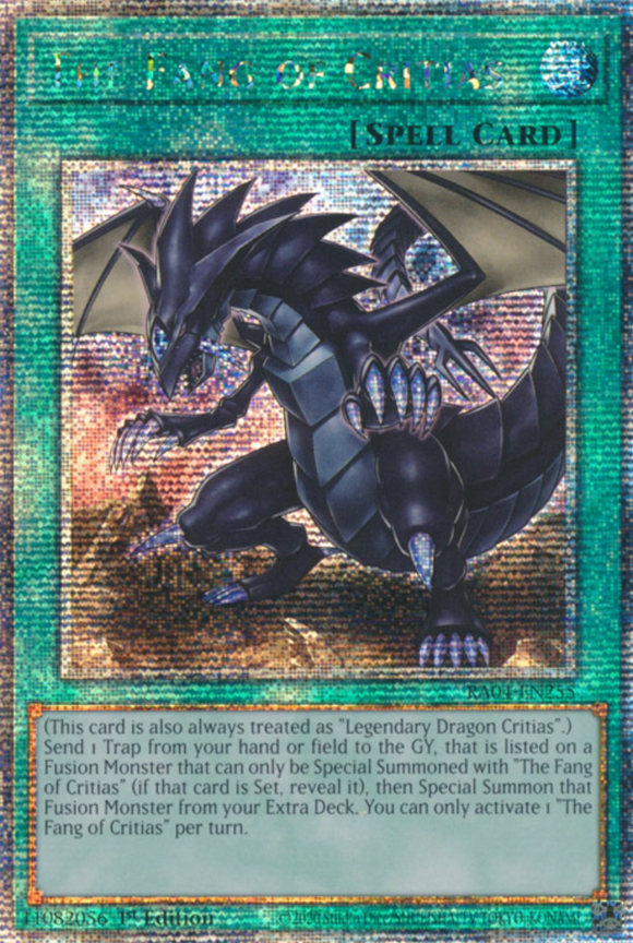 The Fang of Critias - RA04-EN255 - Quarter Century Secret Rare 1st Edition