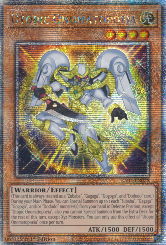 Utopic Onomatopoeia - RA04-EN028 - Quarter Century Secret Rare 1st Edition