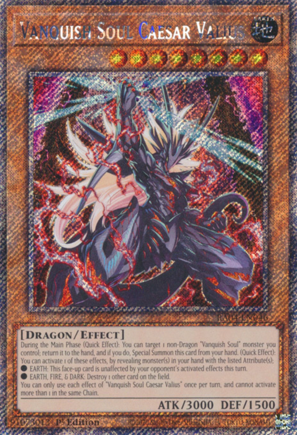 Vanquish Soul Caesar Valius - RA04-EN046 - Platinum Secret Rare 1st Edition