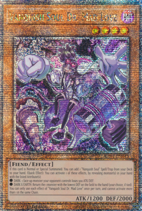 Vanquish Soul Dr. Mad Love - RA04-EN045 - Quarter Century Secret Rare 1st Edition