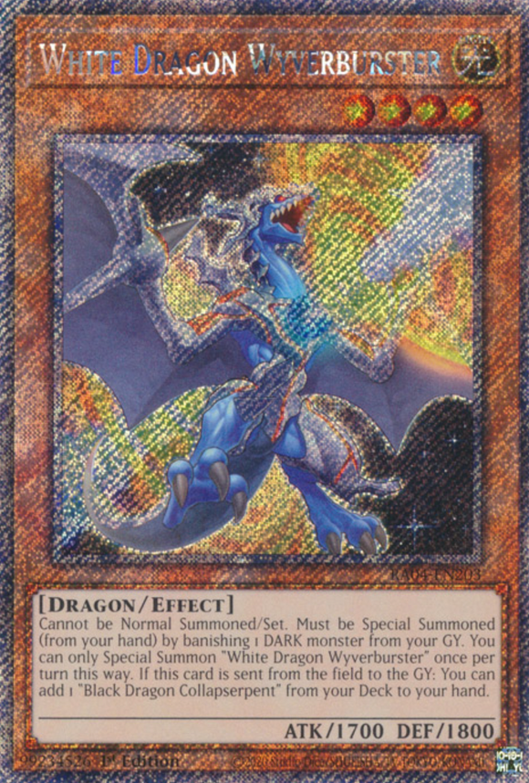 White Dragon Wyverburster - RA04-EN203 - Platinum Secret Rare 1st Edition