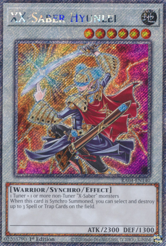 XX-Saber Hyunlei - RA04-EN140 - Platinum Secret Rare 1st Edition