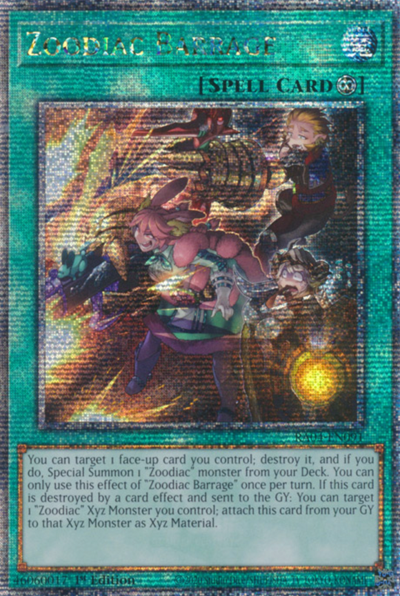 Zoodiac Barrage - RA04-EN091 - Quarter Century Secret Rare 1st Edition
