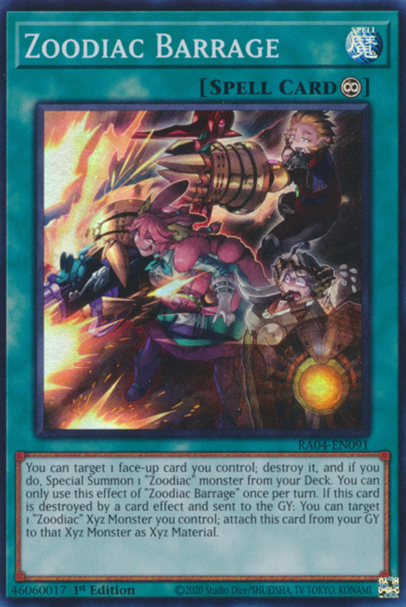 Zoodiac Barrage - RA04-EN091 - Super Rare 1st Edition