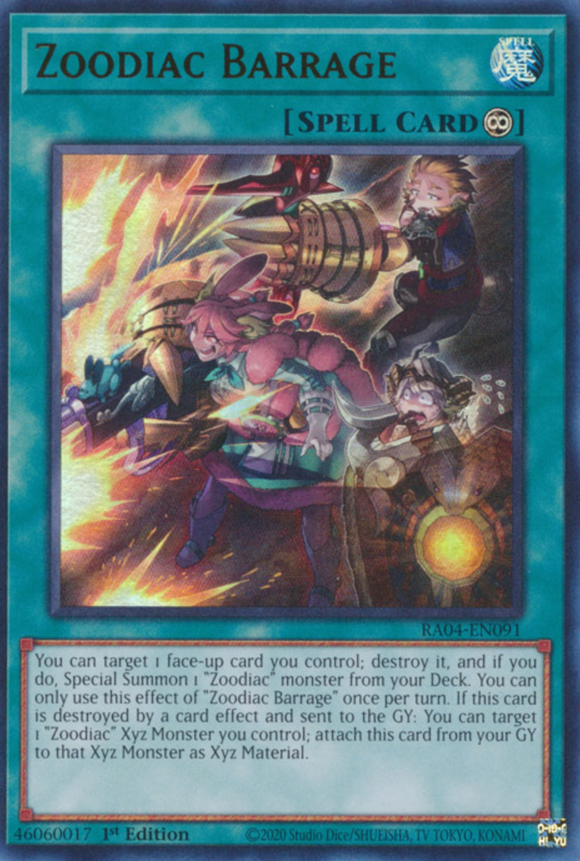 Zoodiac Barrage - RA04-EN091 - Ultra Rare 1st Edition