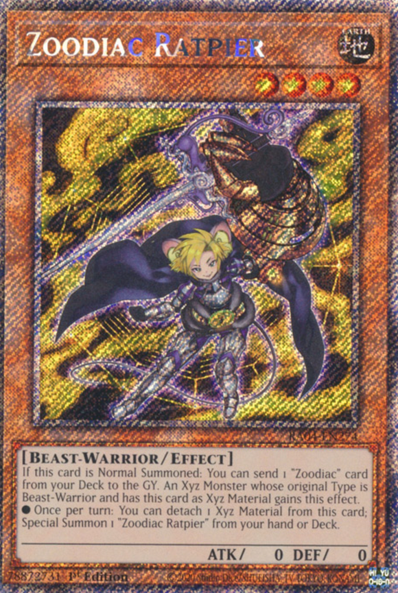 Zoodiac Ratpier - RA04-EN274 - Platinum Secret Rare 1st Edition