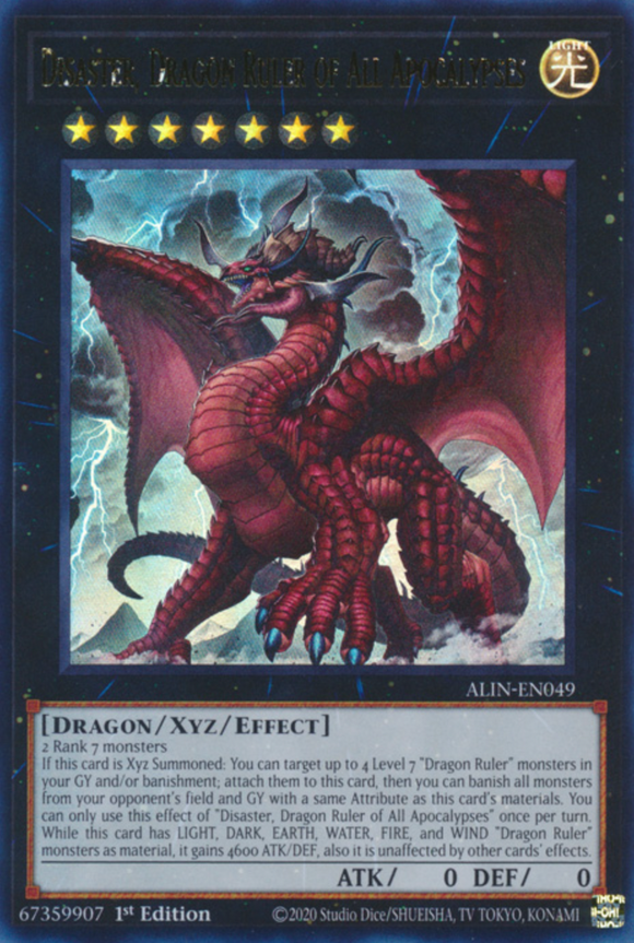 Disaster, Dragon Ruler of All Apocalypses - ALIN-EN049 - Ultra Rare 1st Edition