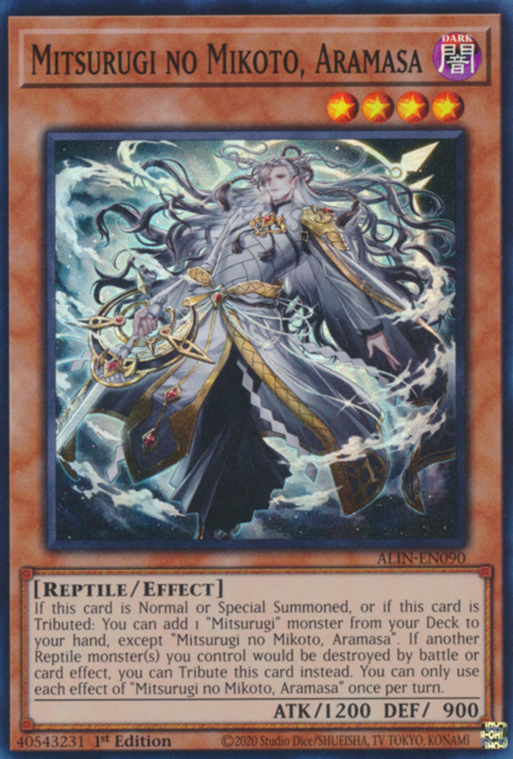 Mitsurugi no Mikoto, Aramasa - ALIN-EN090 - Super Rare 1st Edition