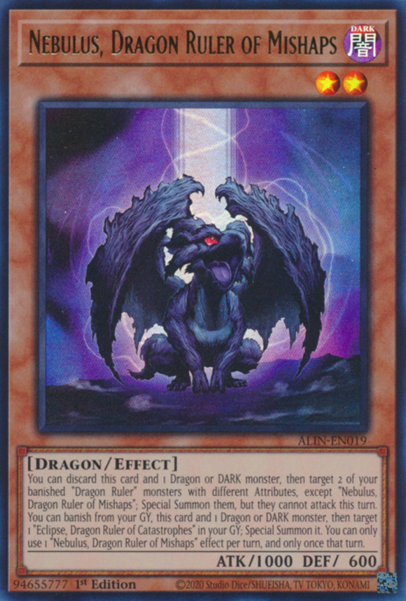Nebulus, Dragon Ruler of Mishaps - ALIN-EN019 - Ultra Rare 1st Edition
