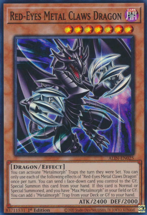 Red-Eyes Metal Claws Dragon - ALIN-EN025 - Super Rare 1st Edition