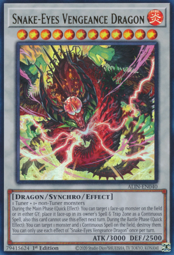 Snake-Eyes Vengeance Dragon - ALIN-EN040 - Ultra Rare 1st Edition