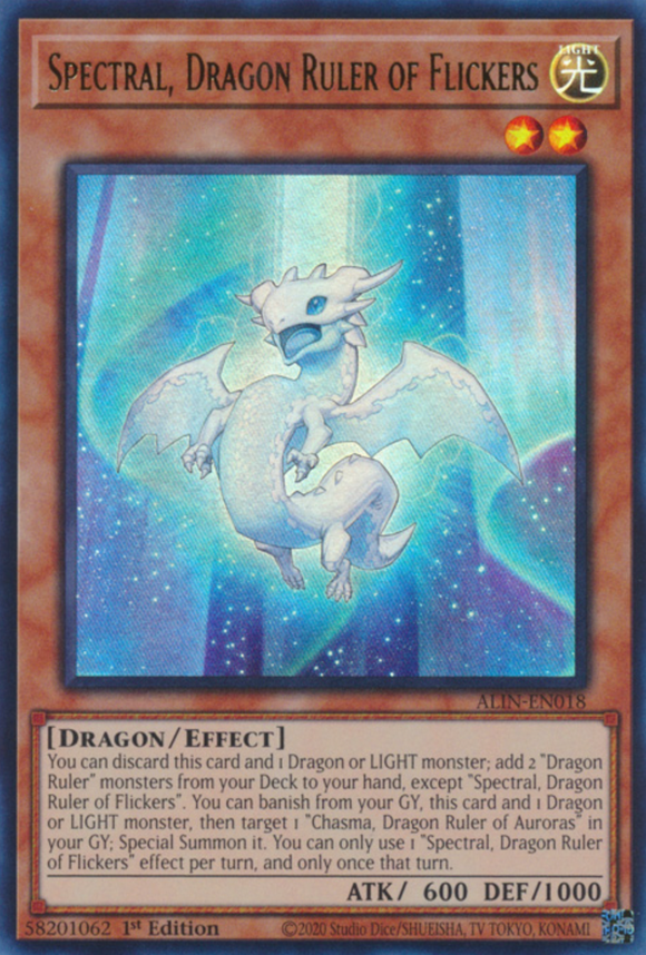 Spectral, Dragon Ruler of Flickers - ALIN-EN018 - Ultra Rare 1st Edition