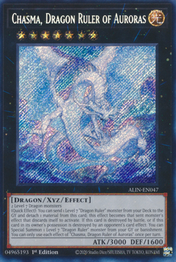 Chasma, Dragon Ruler of Auroras - ALIN-EN047 - Secret Rare 1st Edition