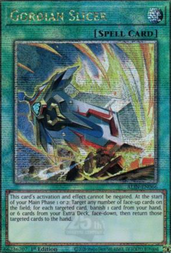 Gordian Slicer - ALIN-EN066 - Quarter Century Secret Rare 1st Edition