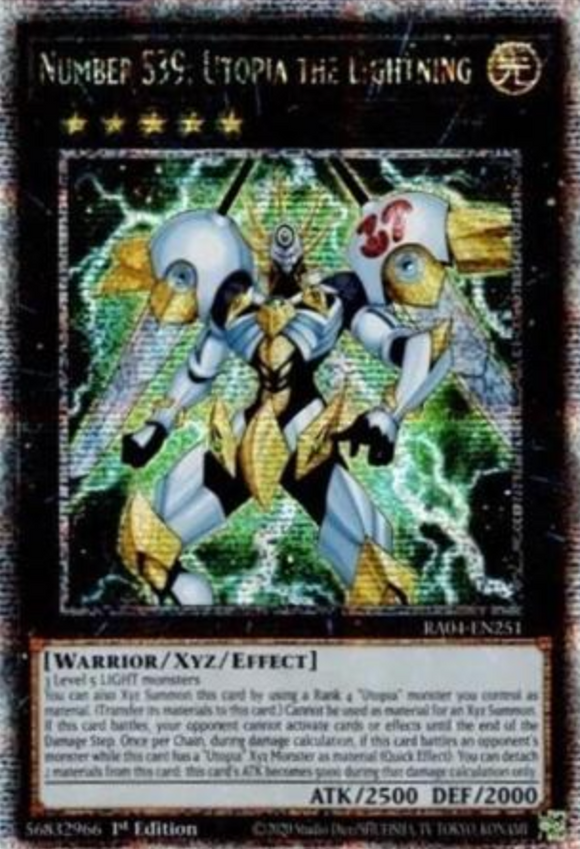 Number S39: Utopia the Lightning - RA04-EN251 - Quarter Century Secret Rare 1st Edition