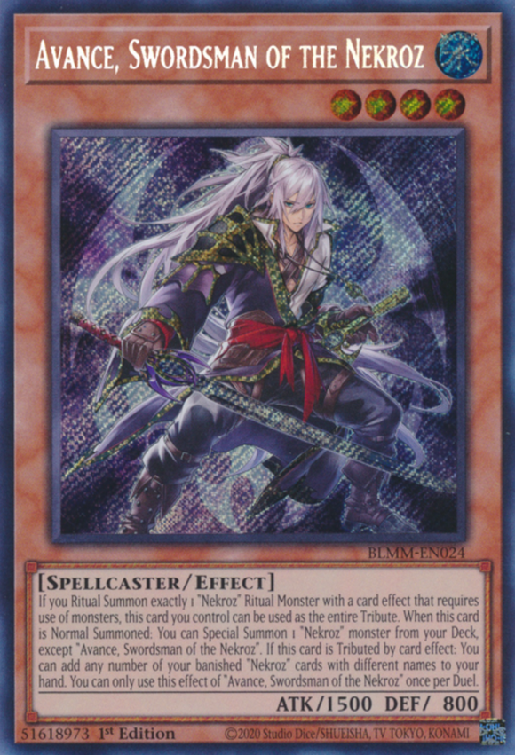 Avance, Swordsman of the Nekroz - BLMM-EN024 - Secret Rare 1st Edition