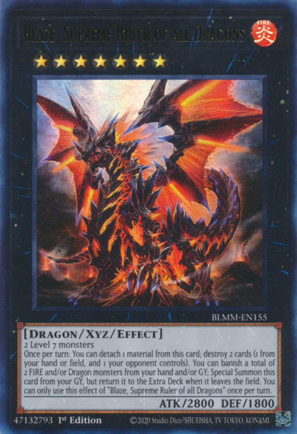 Blaze, Supreme Ruler of all Dragons - BLMM-EN155 - Ultra Rare 1st Edition