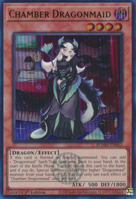 Chamber Dragonmaid - BLMM-EN062 - Emblazoned Ultra Rare 1st Edition