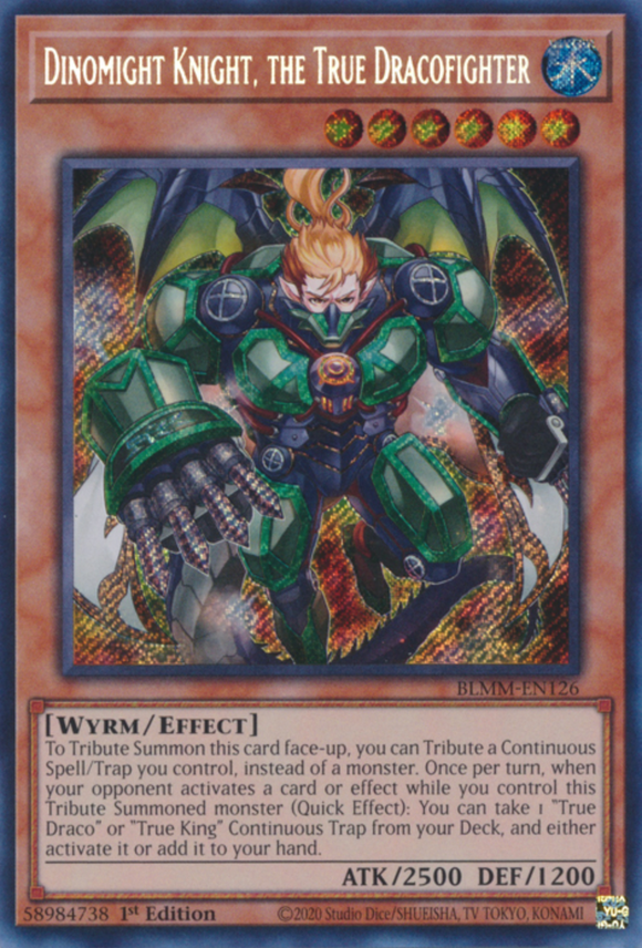 Dinomight Knight, the True Dracofighter - BLMM-EN126 - Secret Rare 1st Edition
