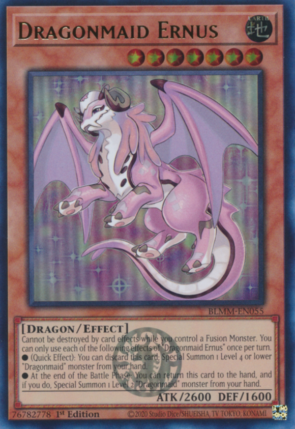 Dragonmaid Ernus - BLMM-EN055 - Emblazoned Ultra Rare 1st Edition