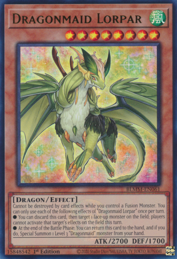 Dragonmaid Lorpar - BLMM-EN061 - Emblazoned Ultra Rare 1st Edition